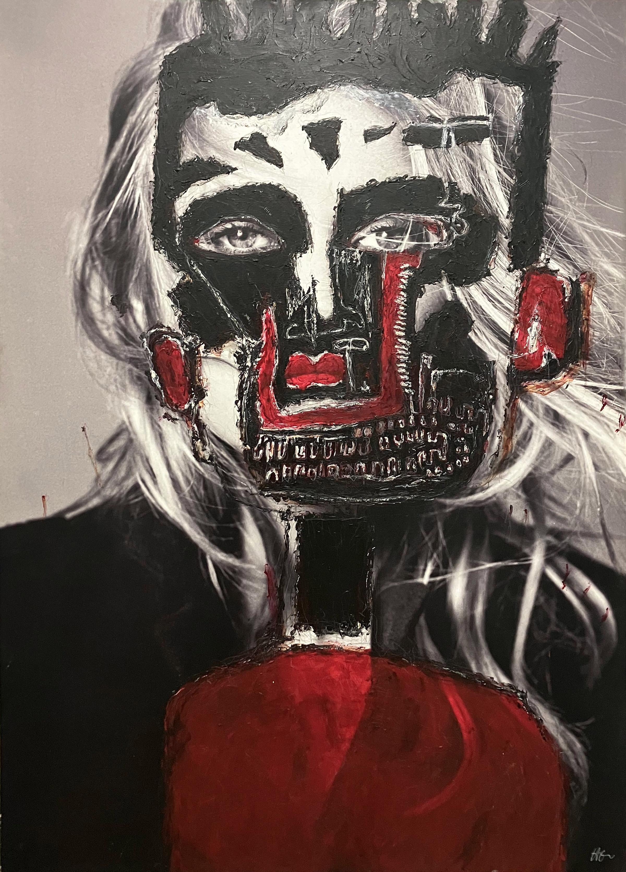 Toni Garrn, Photography on canvas Intervened by the artists