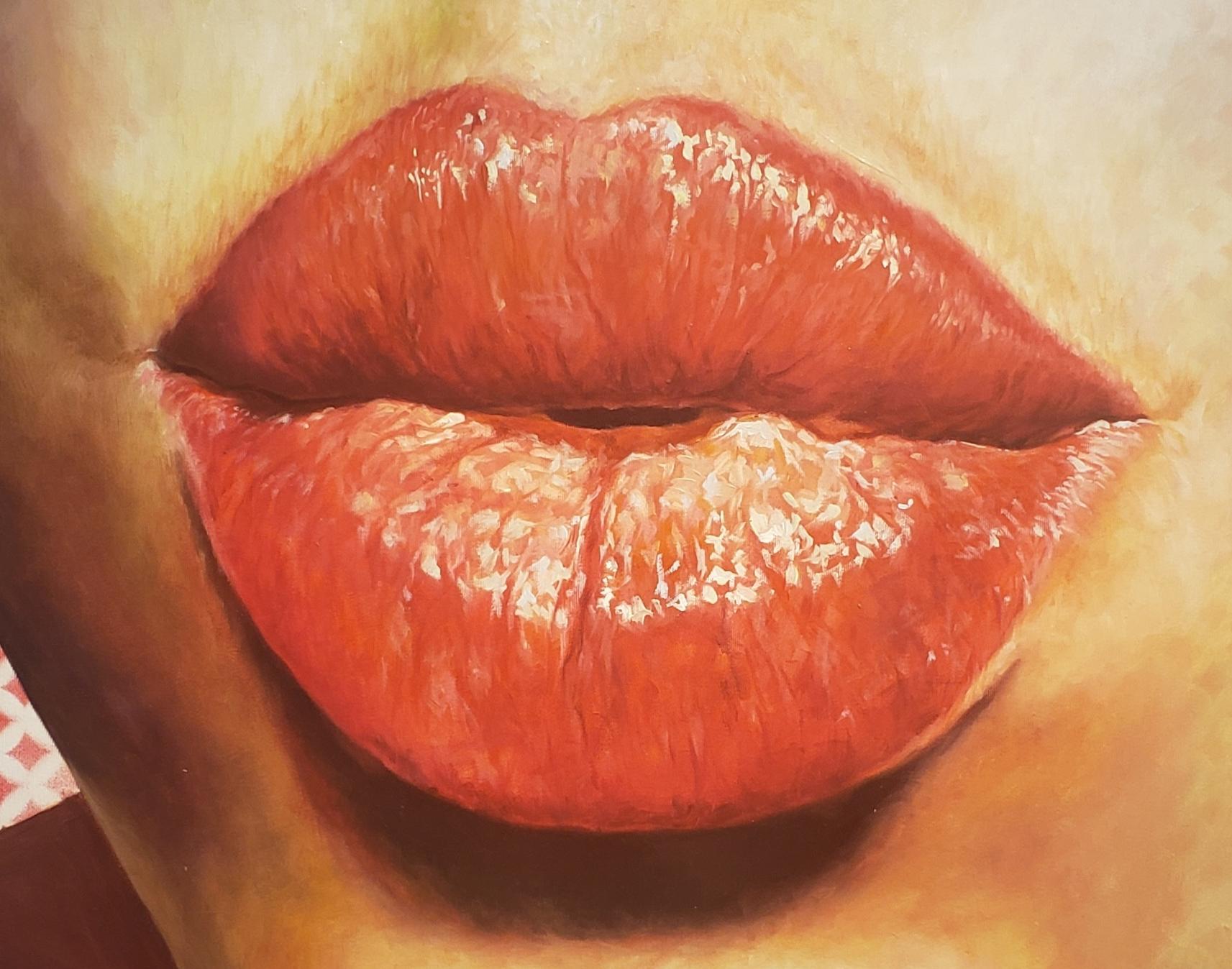 BESAME-KISS ME  is a new painting from the studio of Cuban artist Cristian Mesa Velazquez. Kiss Me is  an oil painting done in the Realist Style of contemporary painting which is oil on canvas.  Cristian Mesa Velazquez is known for his figurative