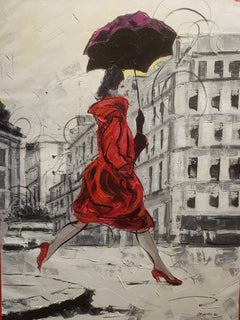 Coco in Paris V. Impressionism, , Cuban artist. Paris, France, Oil on Canvas