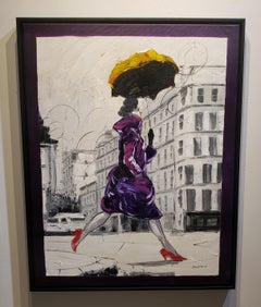 Coco in Paris VII. Impressionism,, Cuban artist. Paris, France, Oil on Canvas