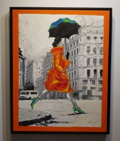 Coco in Paris VIII. Impressionnisme, artiste cubain. Paris, France, huile sur toile