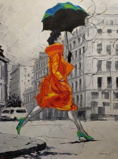 Coco in Paris VIII. Impressionism, , Cuban artist. Paris, France, Oil on Canvas