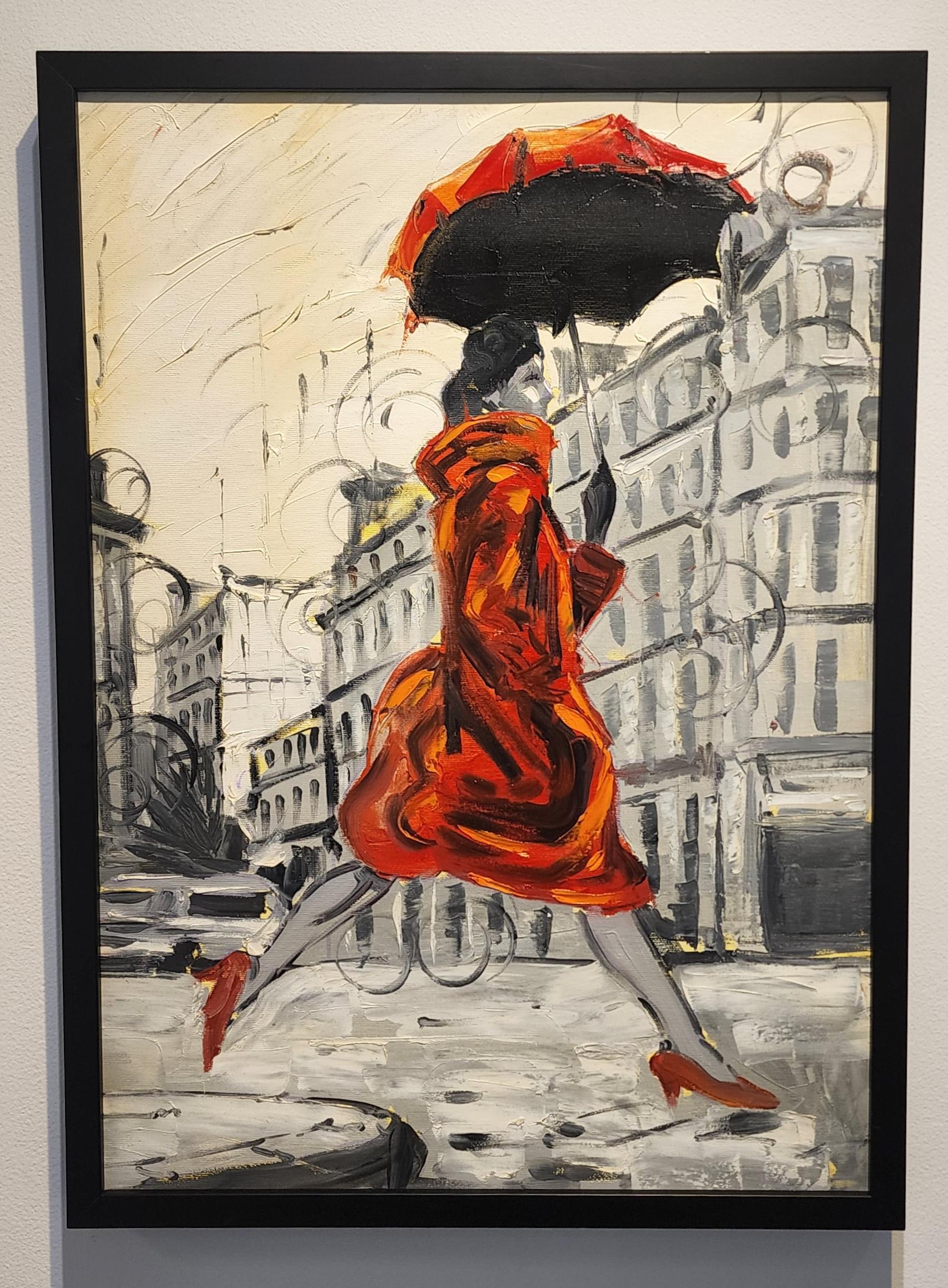Coco in Paris X, Impressionismus, , kubanischer Künstler. Paris, Frankreich, Öl auf Leinwand – Painting von Cristian Mesa Velazquez