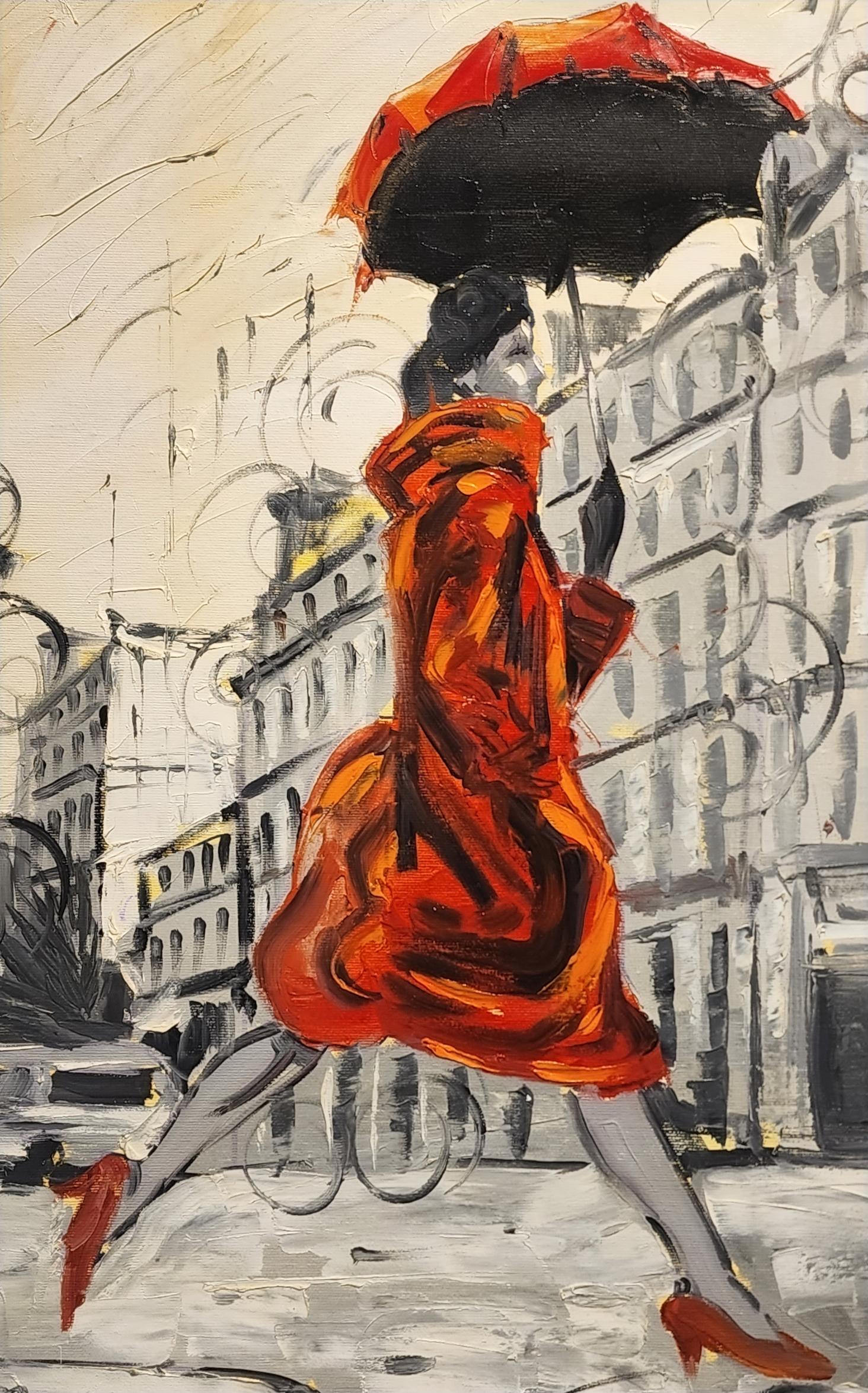 Coco in Paris X, Impressionismus, , kubanischer Künstler. Paris, Frankreich, Öl auf Leinwand 1