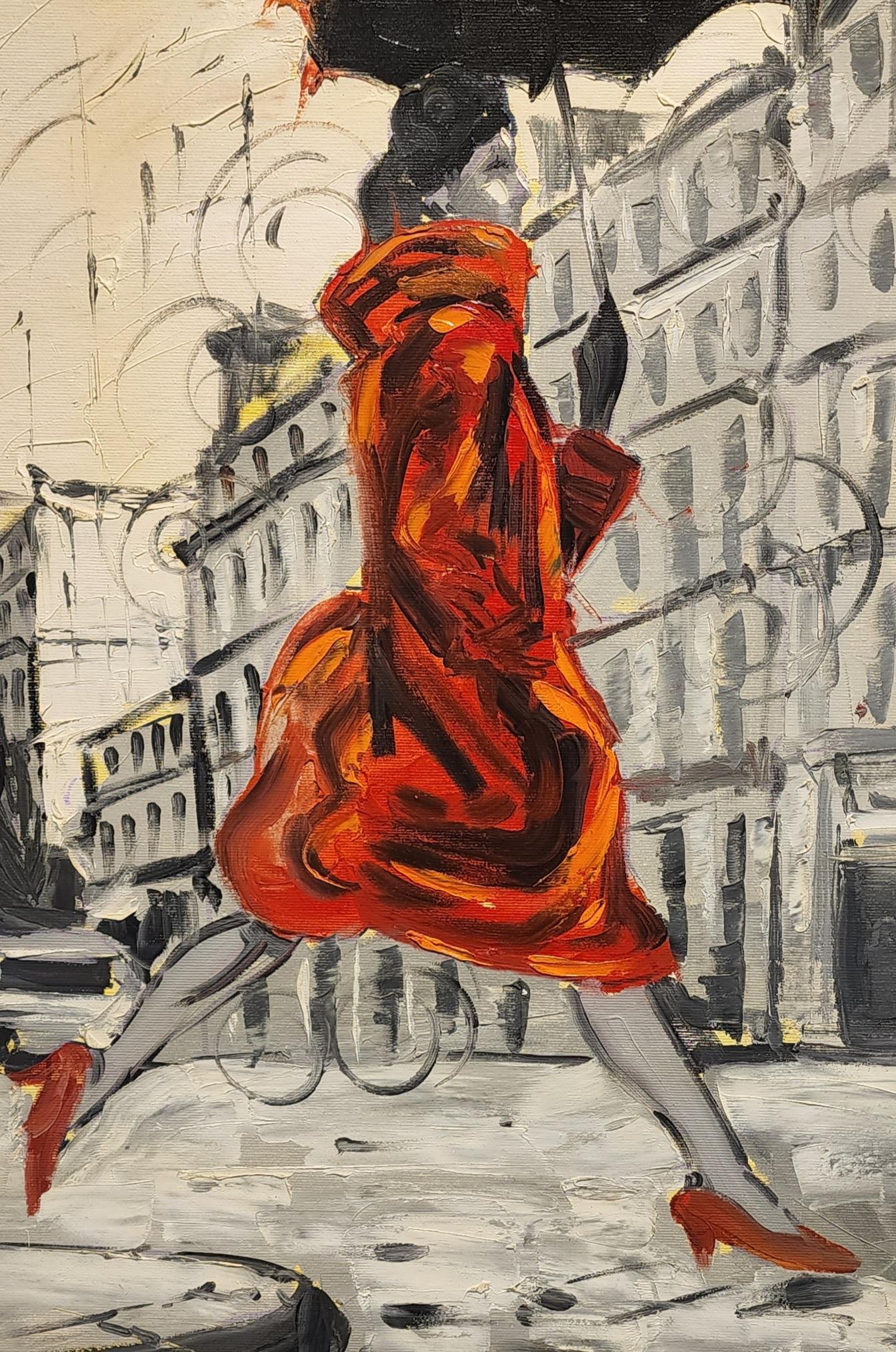 Coco X   Impressionism   Cuban artist  Paris   France  Oil on Canvas - Impressionist Painting by Cristian Mesa Velazquez