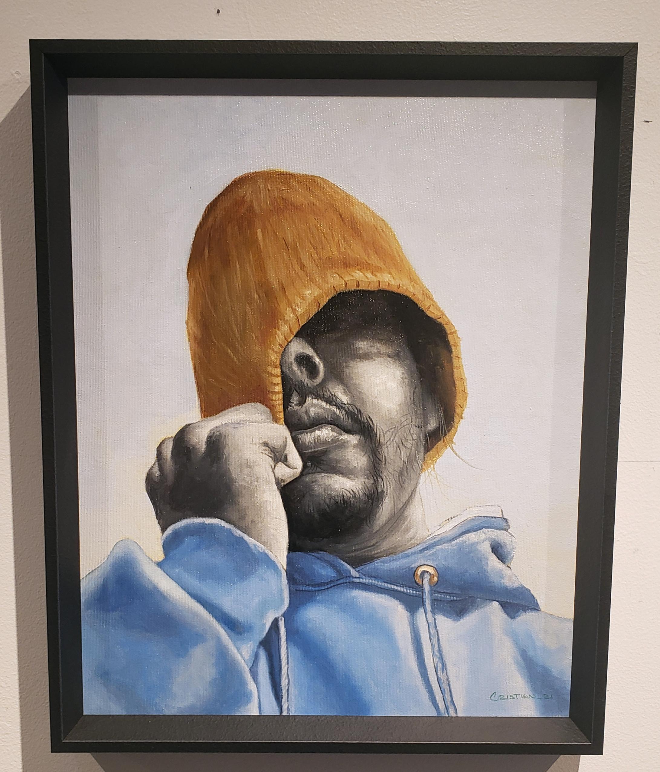 Portrait Painting di Cristian Mesa Velazquez - Occhi che non vedono III, ASTA Stile realista del giovane cubano, Realismo