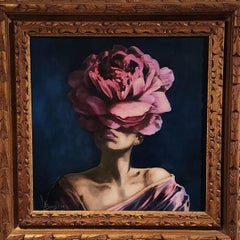 Flor, Pittura a olio, Realismo, Artista cubano, Ritratto, Incorniciato, Spedizione gratuita