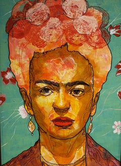 My Frida , oil painting, Realism, Cuban  artist , Realism , Frida Kahlo, Mexico