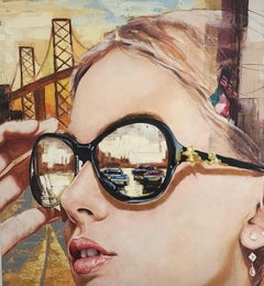 Spyglasses II , oil painting, Realist Style of young Cuban artist in Barcelona