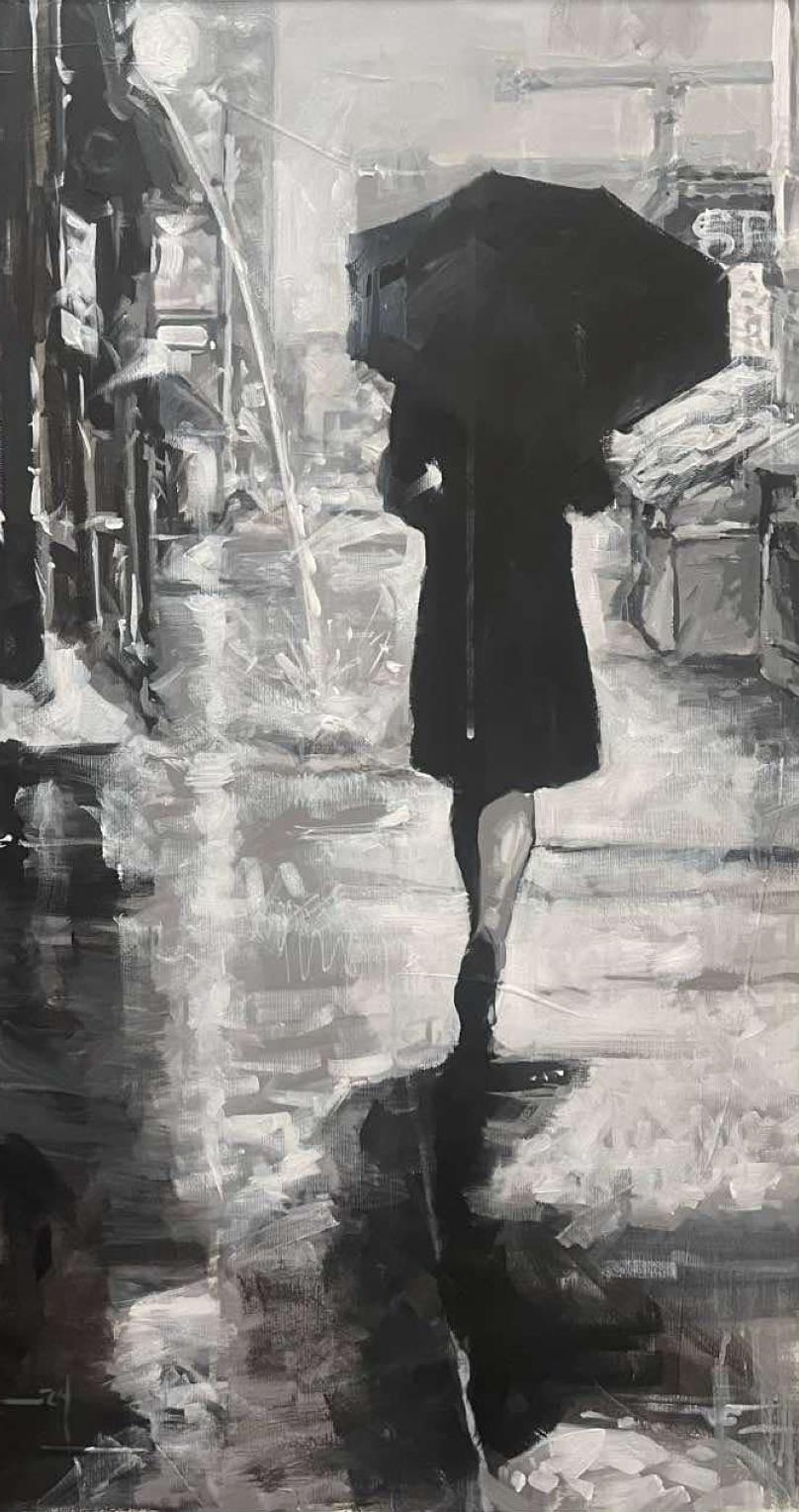 Las Calles de Barcelona 1 Impresionismo Artista Cubano Óleo sobre Lienzo España  29x20 - Painting Impresionista de Cristian Mesa Velazquez