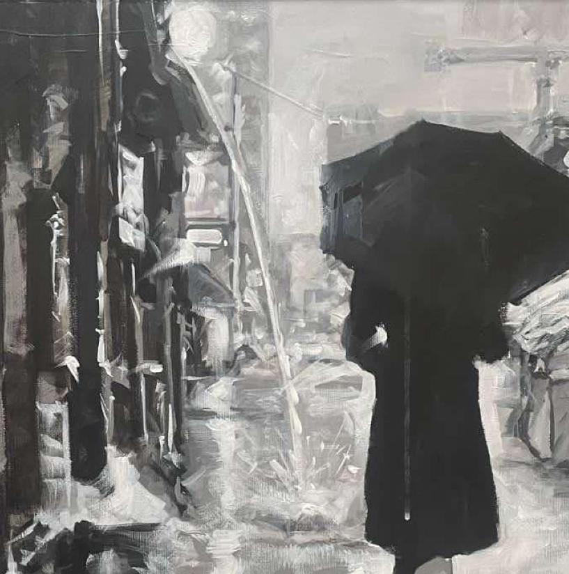 Las Calles de Barcelona 1 Impresionismo Artista Cubano Óleo sobre Lienzo España  29x20 en venta 1