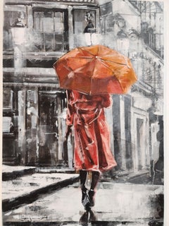 The Streets of Barcelona #10Impressionism Cuban Artist Oil on Canvas Spain 25X17