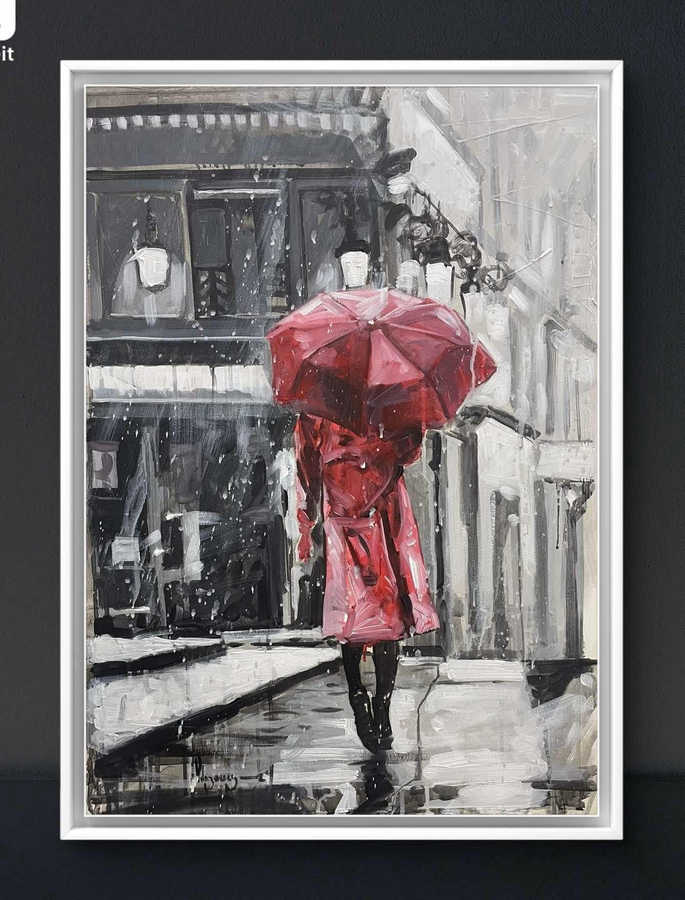 Las Calles de Barcelona 2 Impresionismo Artista Cubano Óleo sobre Lienzo España 24x24 en venta 3