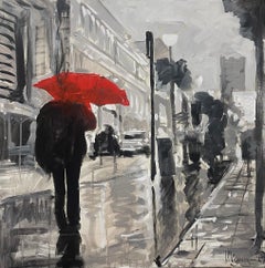 Las Calles de Barcelona 2 Impresionismo Artista Cubano Óleo sobre Lienzo España 24x24