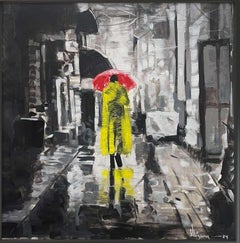 Las Calles de Barcelona 4 Impresionismo Artista Cubano Óleo sobre Lienzo España 20x20