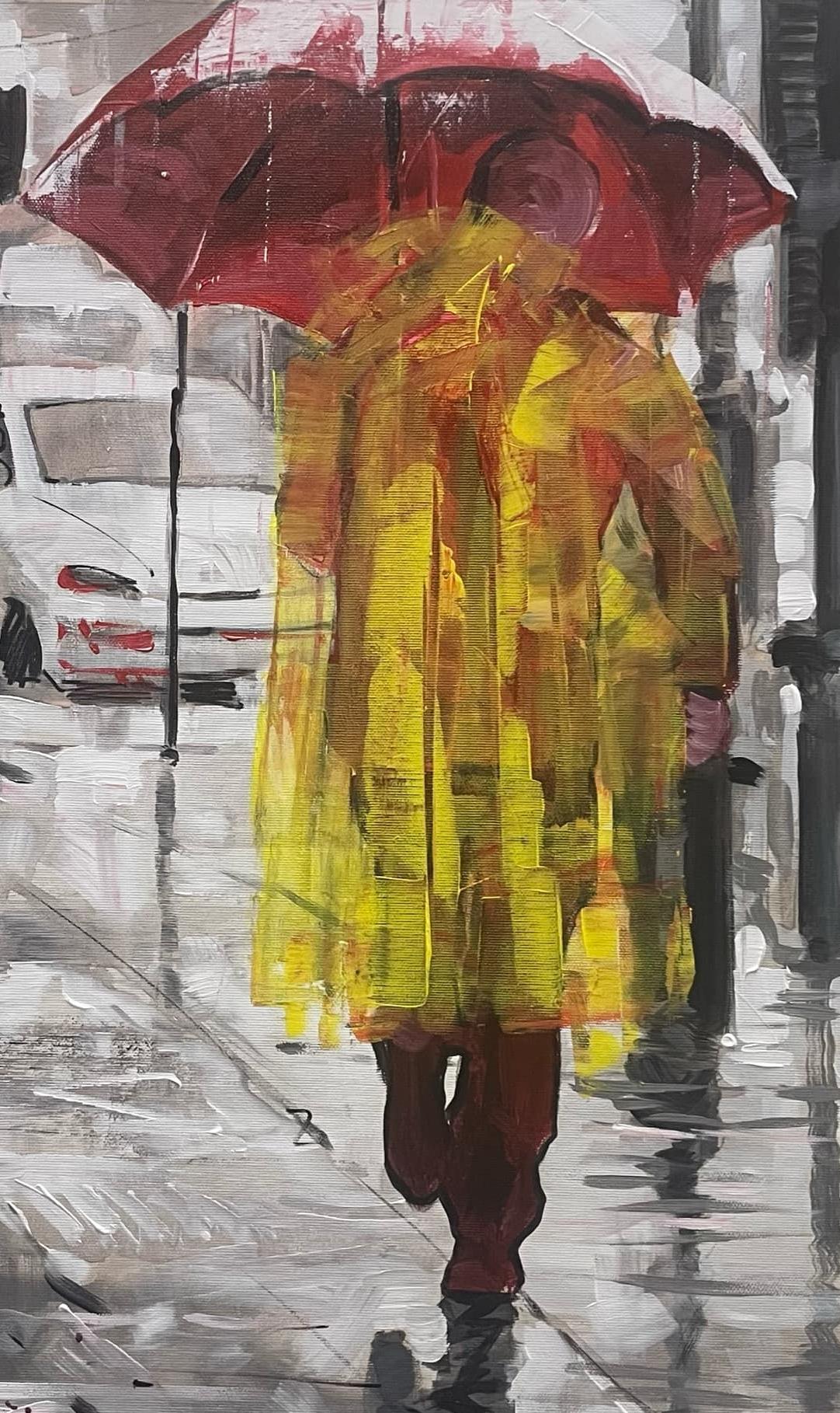 Las calles de Barcelona  5 Impresionismo Artista Cubano Óleo sobre Lienzo España 24x17 - Painting de Cristian Mesa Velazquez