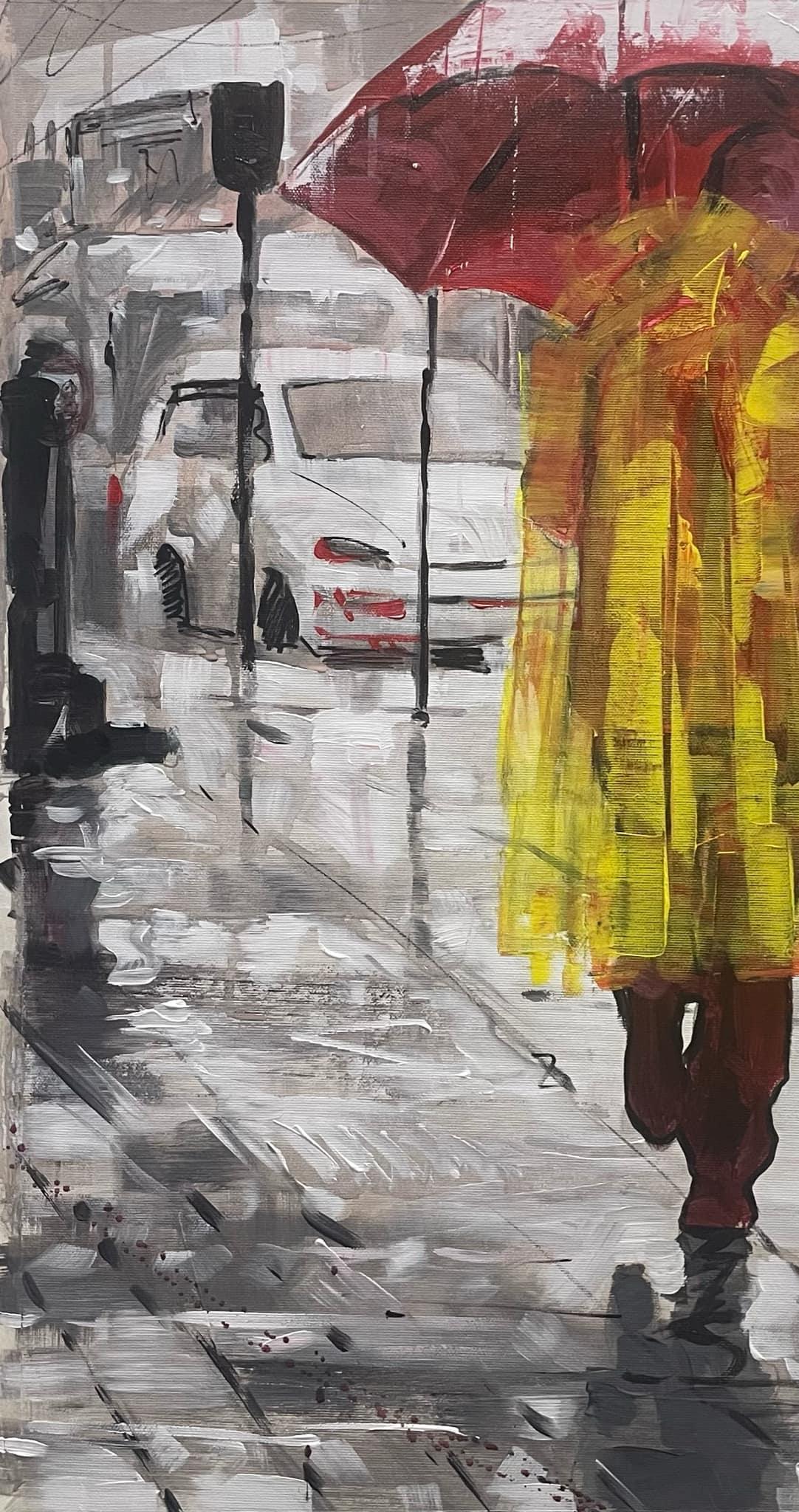 Las calles de Barcelona  5 Impresionismo Artista Cubano Óleo sobre Lienzo España 24x17 - Painting Impresionista de Cristian Mesa Velazquez