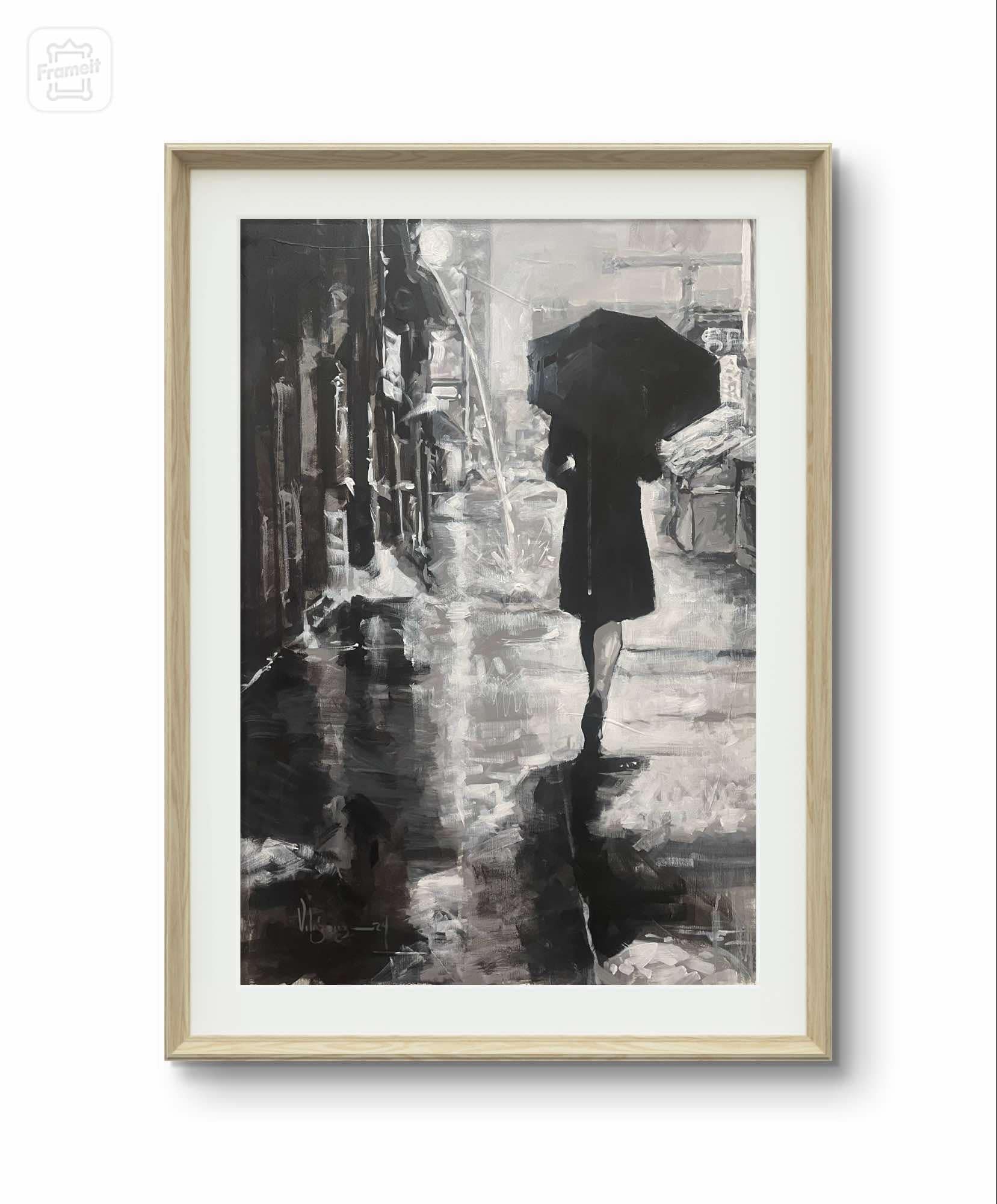 Las calles de Barcelona  5 Impresionismo Artista Cubano Óleo sobre Lienzo España 24x17 en venta 4