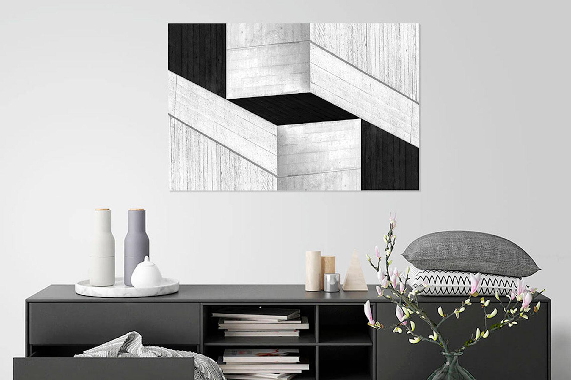Monochromatic #03, Schwarz + Weiß Zeitgenössische minimalistische Kunst, Brutalismus Kunst im Angebot 1