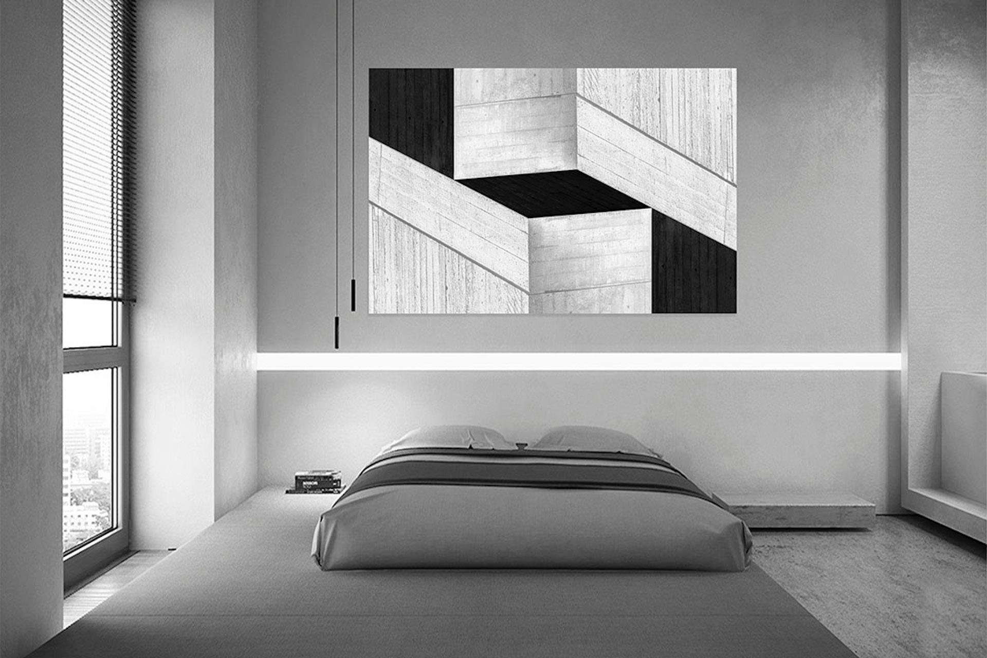 Monochromatic #03, Schwarz + Weiß Zeitgenössische minimalistische Kunst, Brutalismus Kunst im Angebot 2