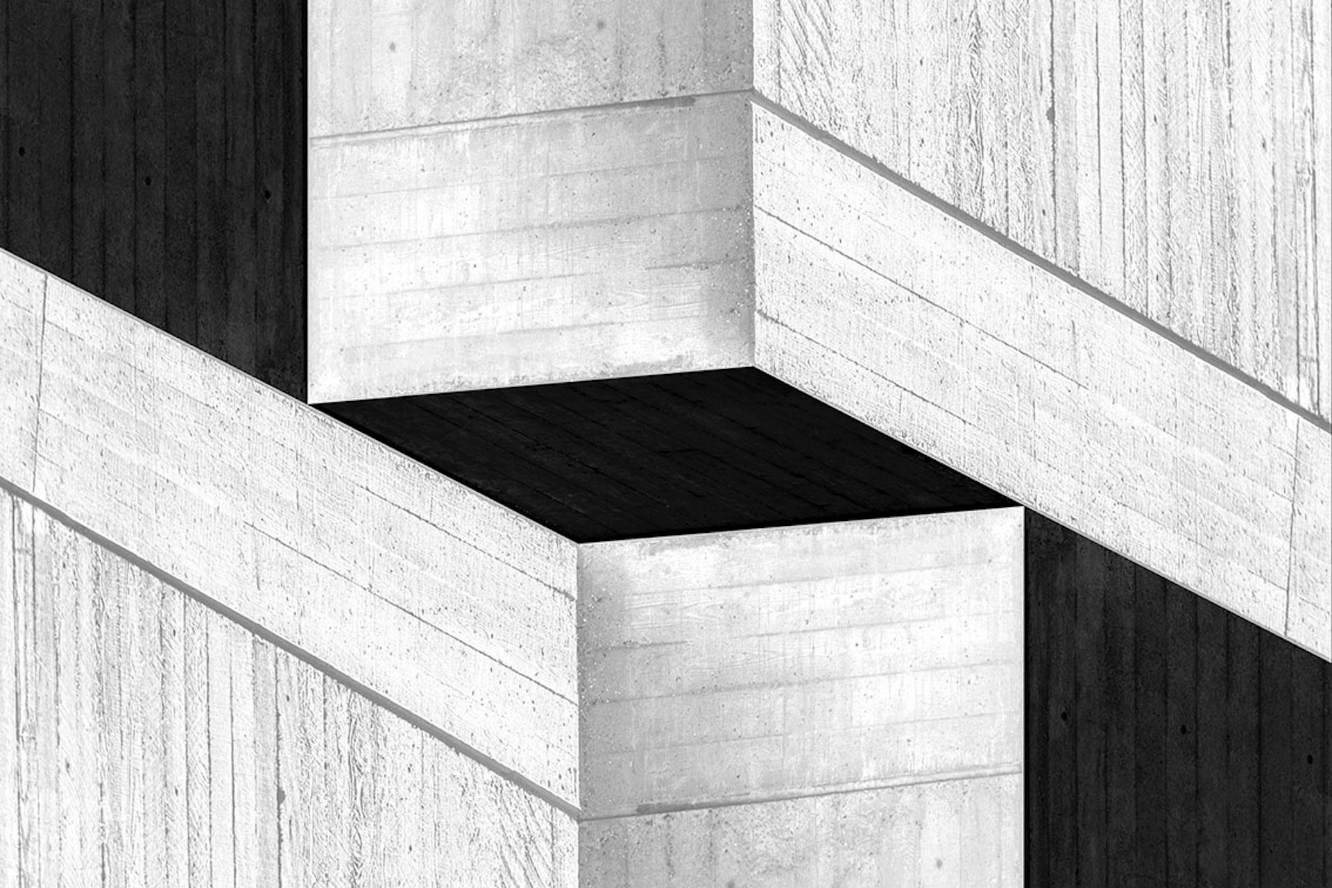 Abstract Photograph di Cristian Stefanescu - Monocromatico #03, Arte contemporanea minimalista in bianco e nero, Arte brutalista