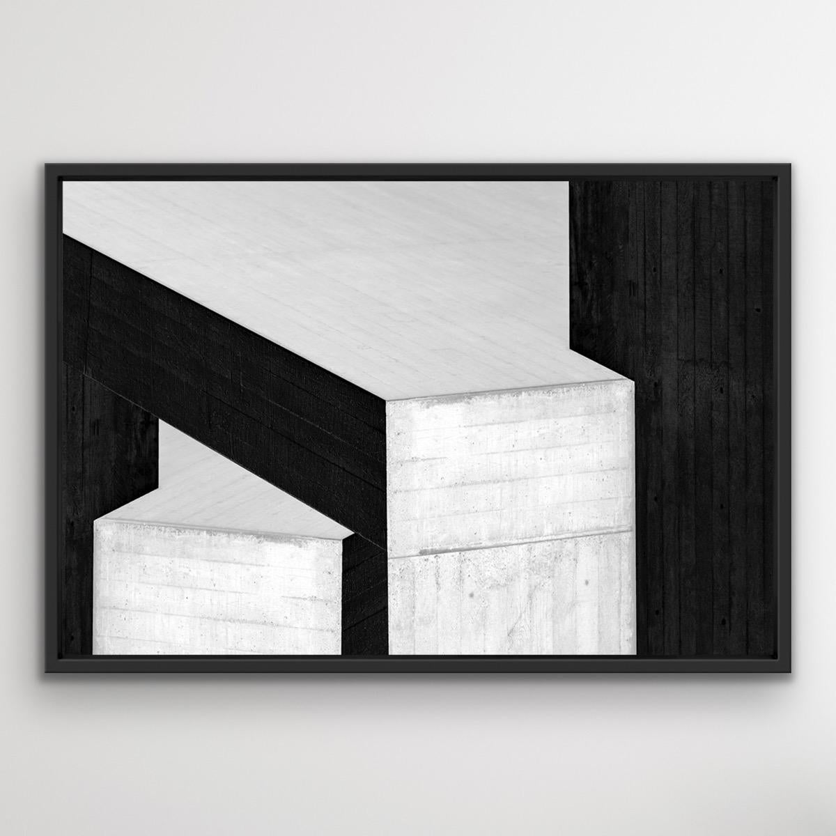 Monochromatic #02, Brutalist Art, Contemporary Black & White Statement Art - Gray Interior Print by Cristian Stefanescu