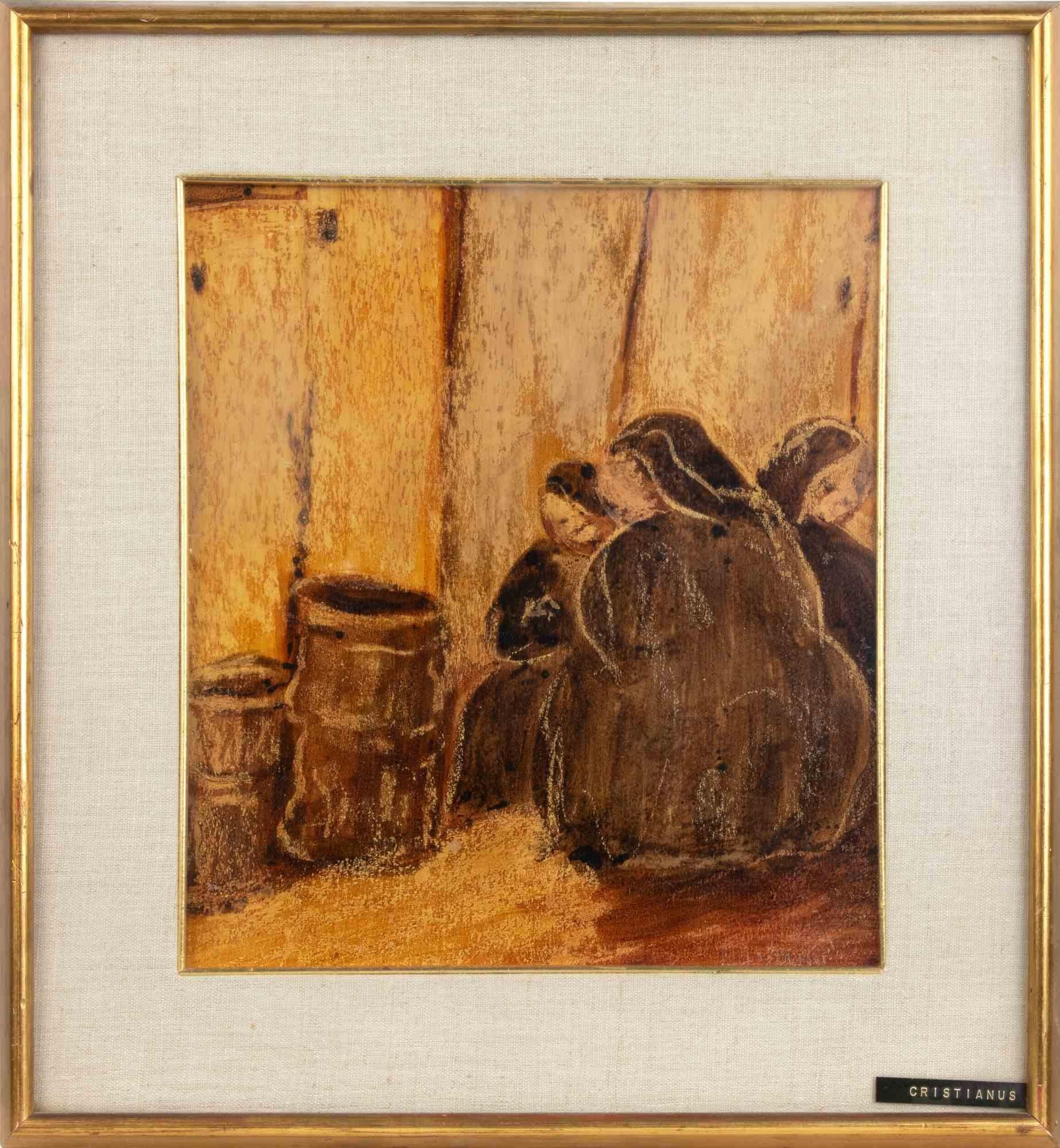 Sitting Women is a modern artwork realzied by the artist Cristianus in mid-20th Century.

Mixed colored oil painting.

Includes frame.

