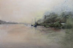 "Barcas pesqueras". Contemporaneo, realismo, figurativo, olio, paesaggio, acquarello