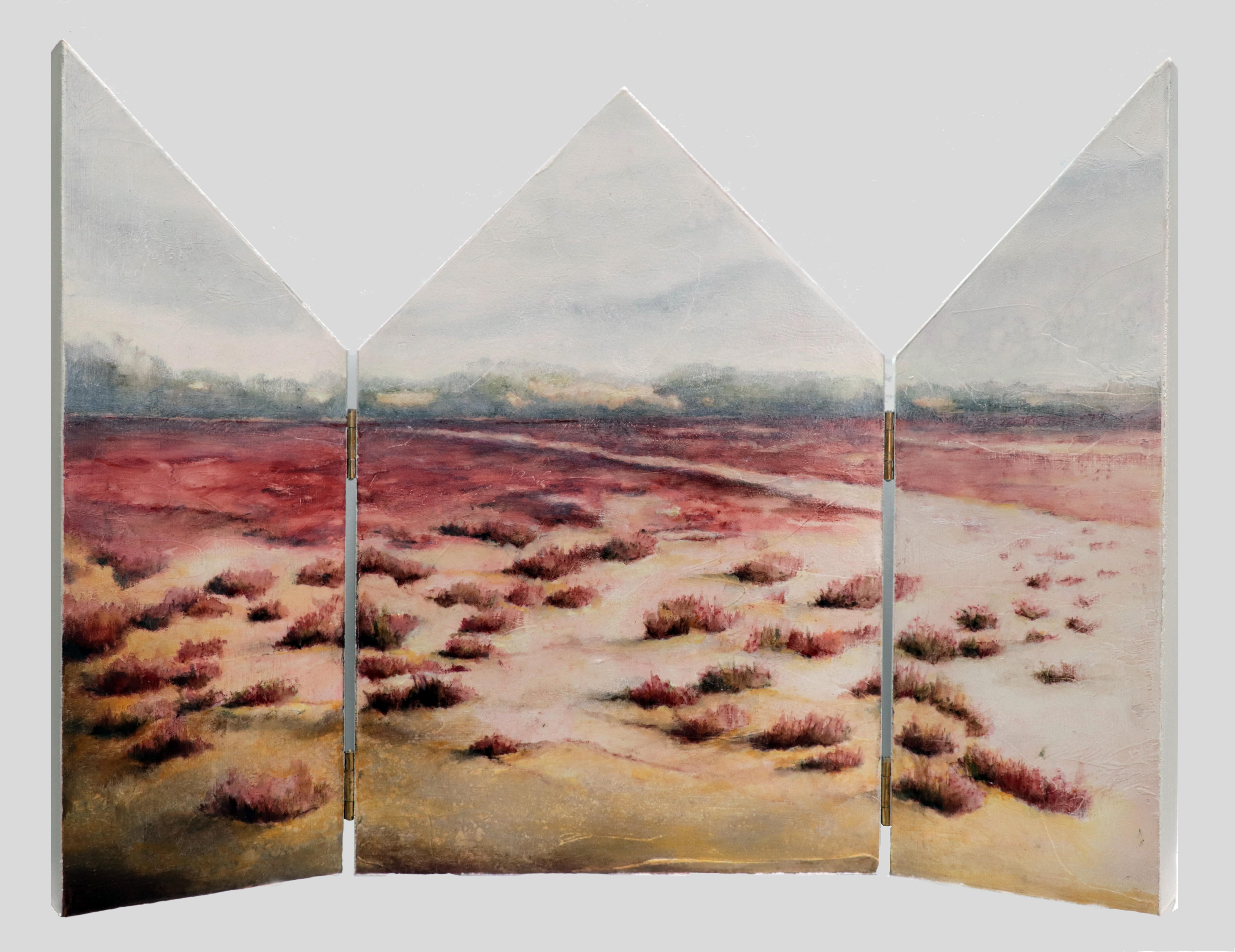 Cristina Díaz Landscape Painting - "Doñana". Contemporary, realism, figurative, oil, landscape, waterscape, pastel