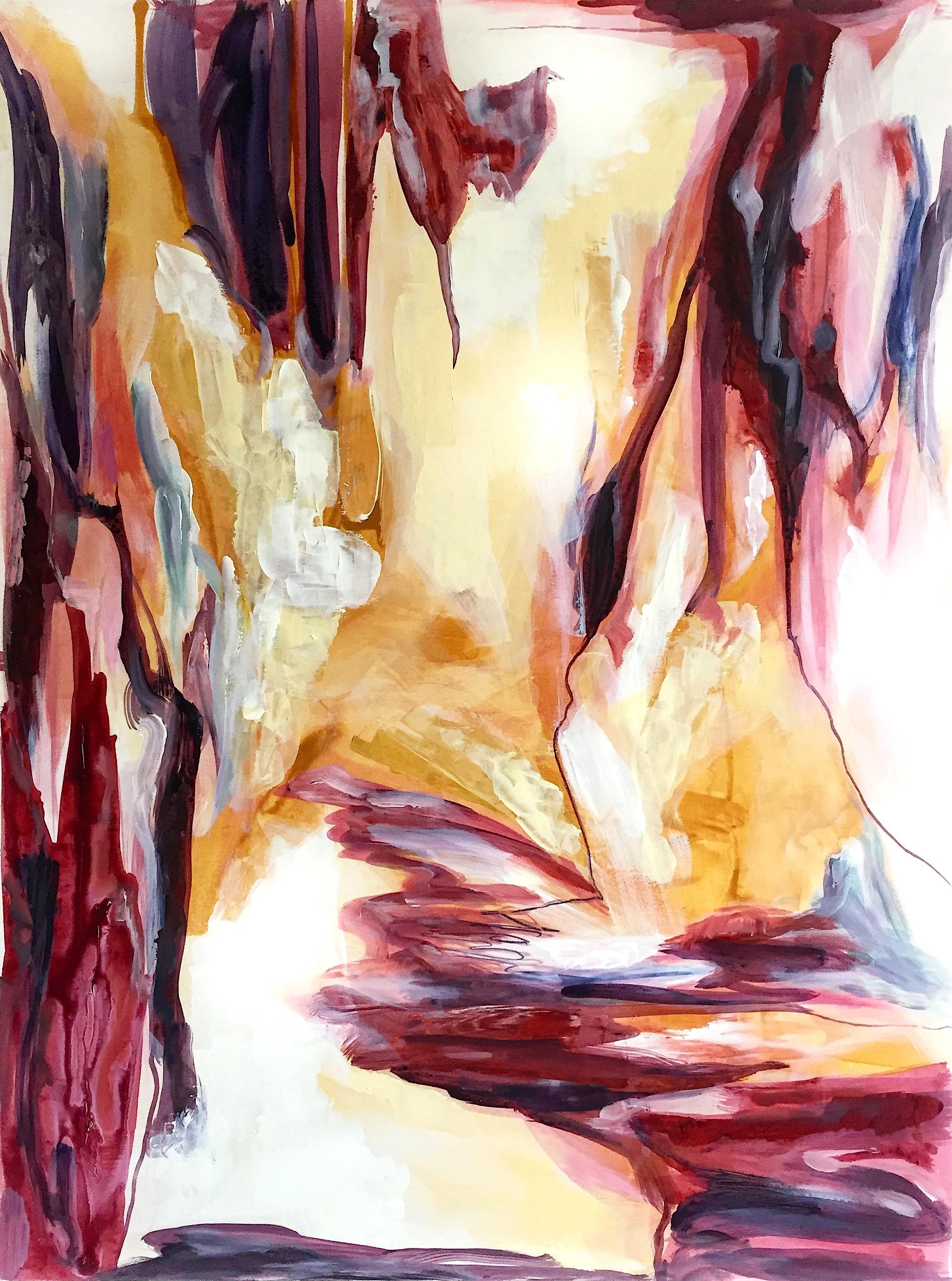 Cristina Getson Abstract Painting - Wine colored glasses