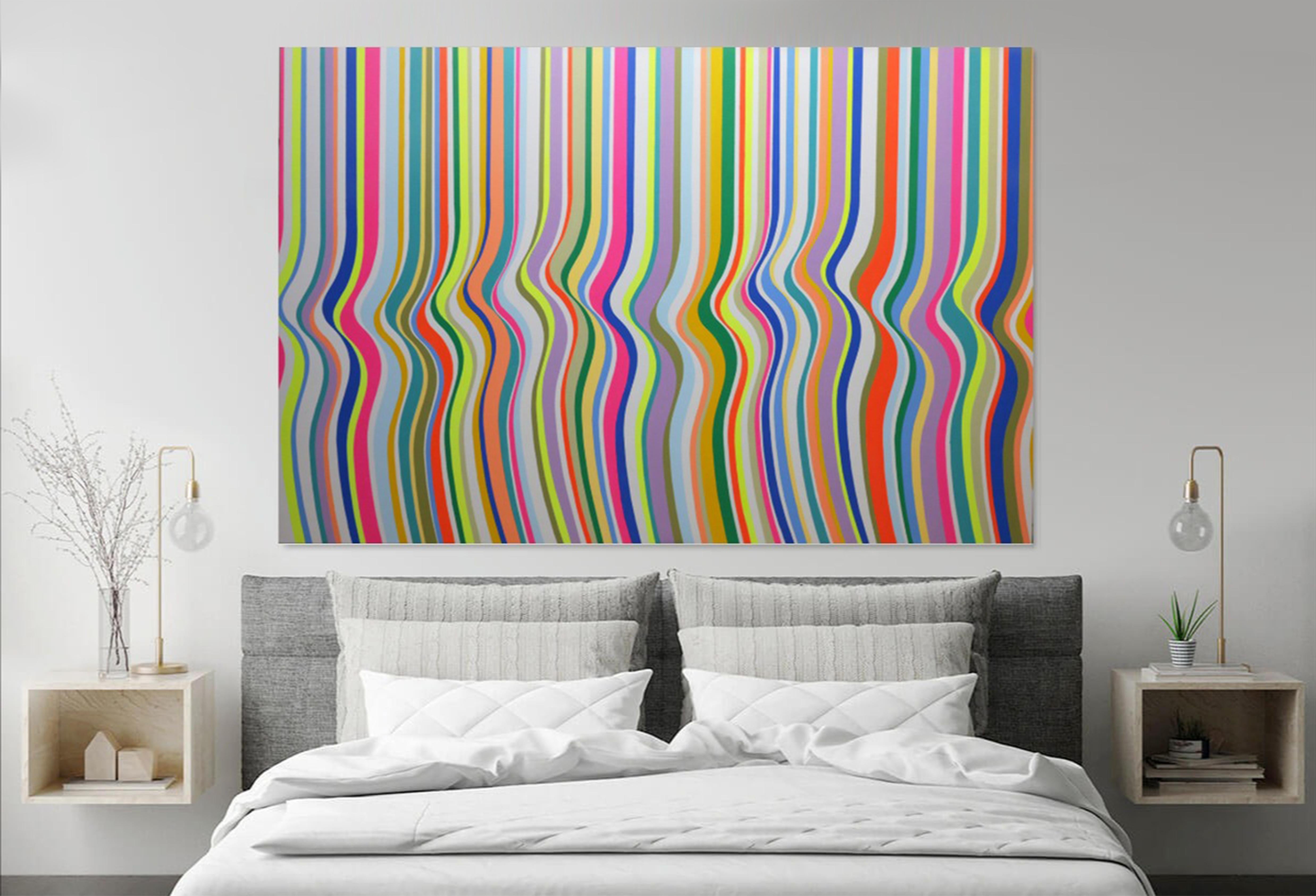 'Color Thinking Composition II'  Acrylic on Canvas Kinetic Art - Painting by Cristina Ghetti