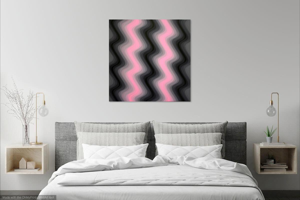 Gradient Waves - Black Abstract Painting by Cristina Ghetti