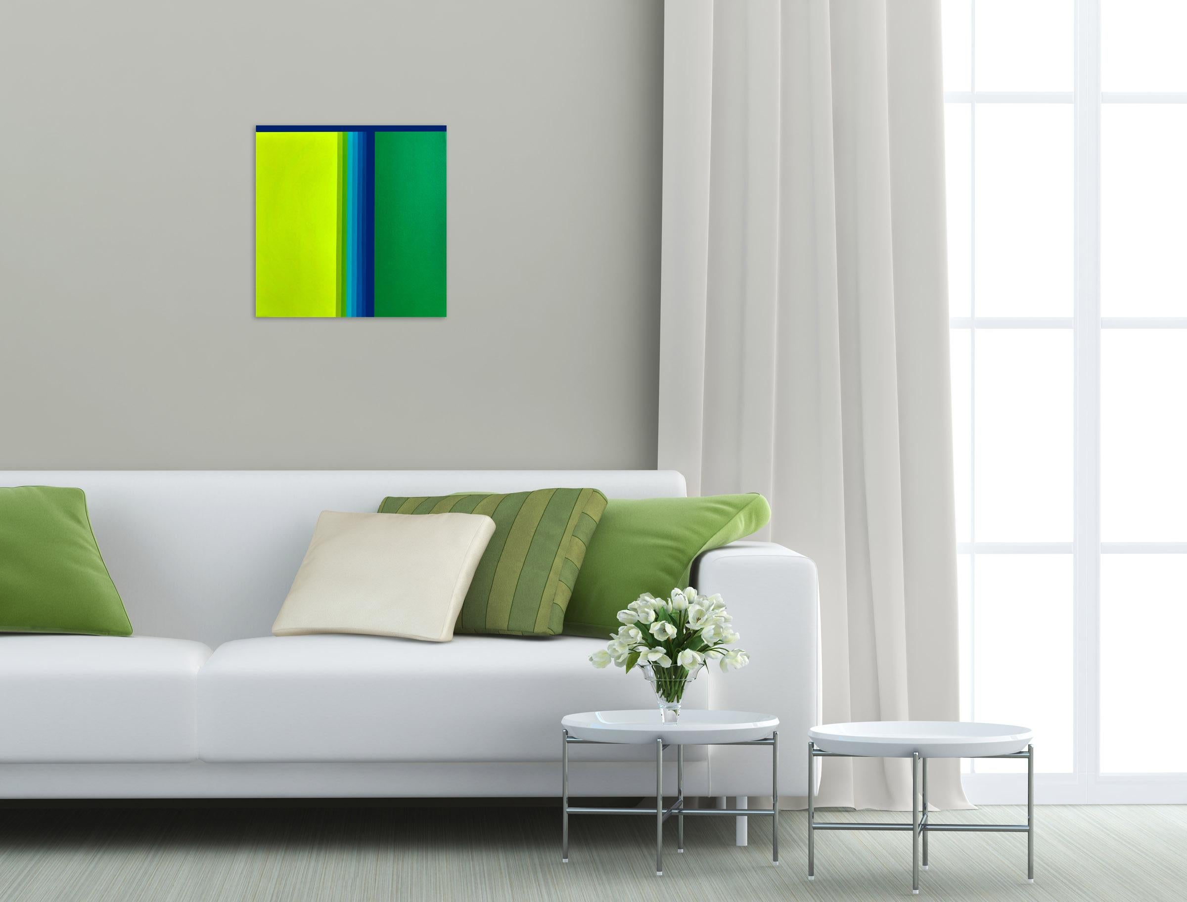 Green gradient (Abstract painting) - Painting by Cristina Ghetti