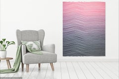 'Red Gradient' Red, Black and Grey Striped Kinetic Painting