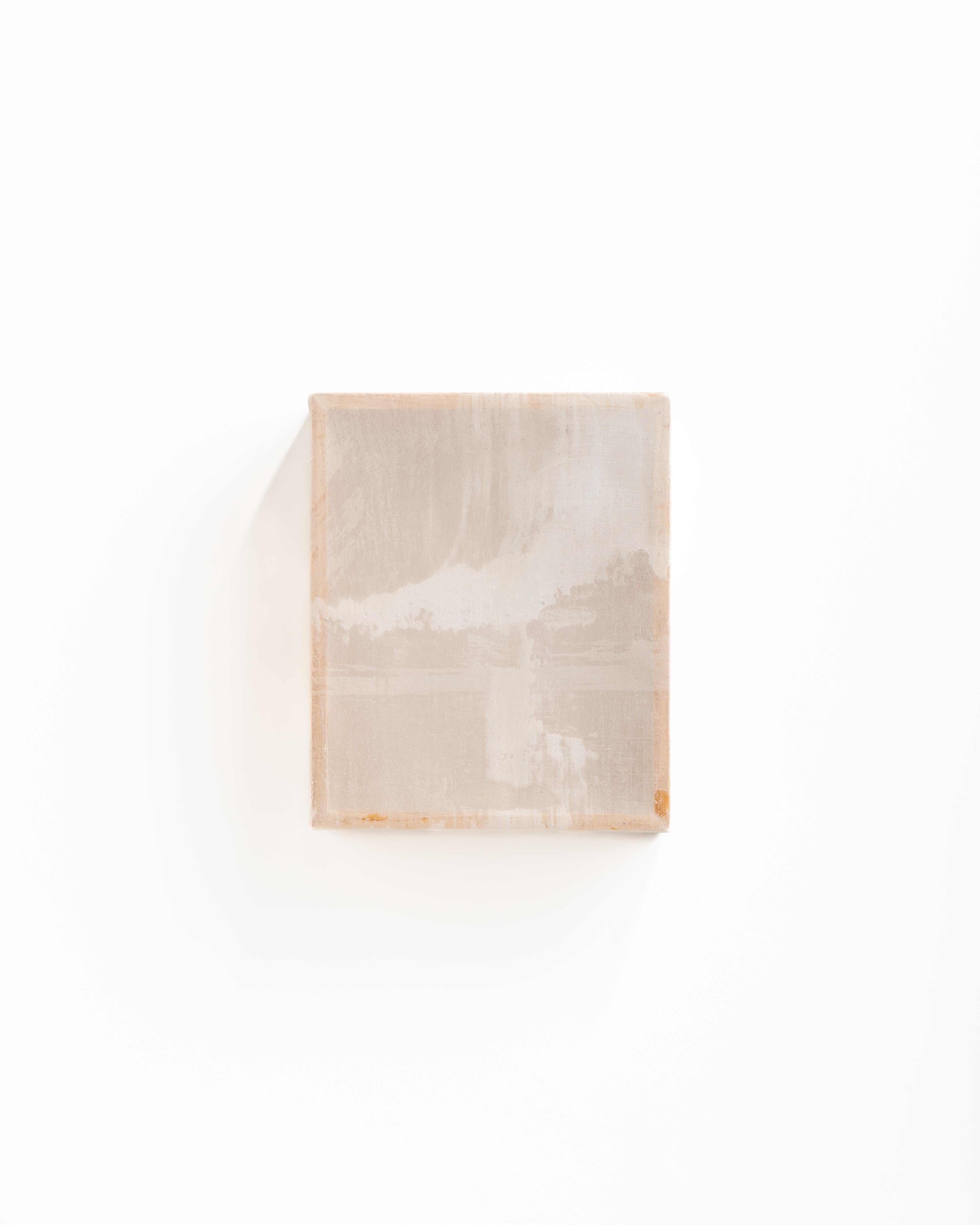 Cristina Loya Domingo Abstract Painting - UNTITLED 0.17 – wax on silk, natural materials, ecologies, minimal/abstract scre