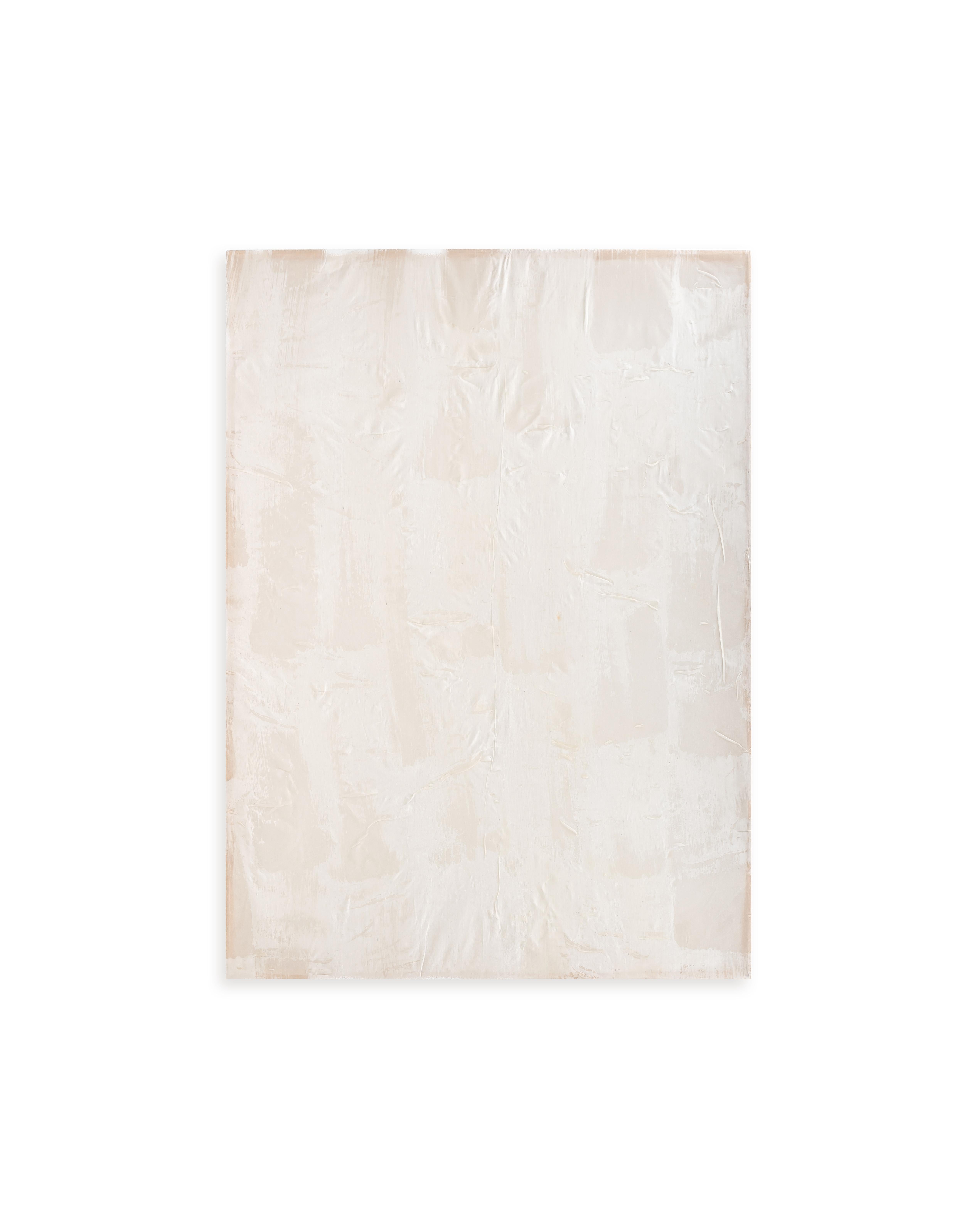 Cristina Loya Domingo Abstract Painting - UNTITLED 0.5 – beeswax on silk, natural materials, ecologies, minimal/abstract