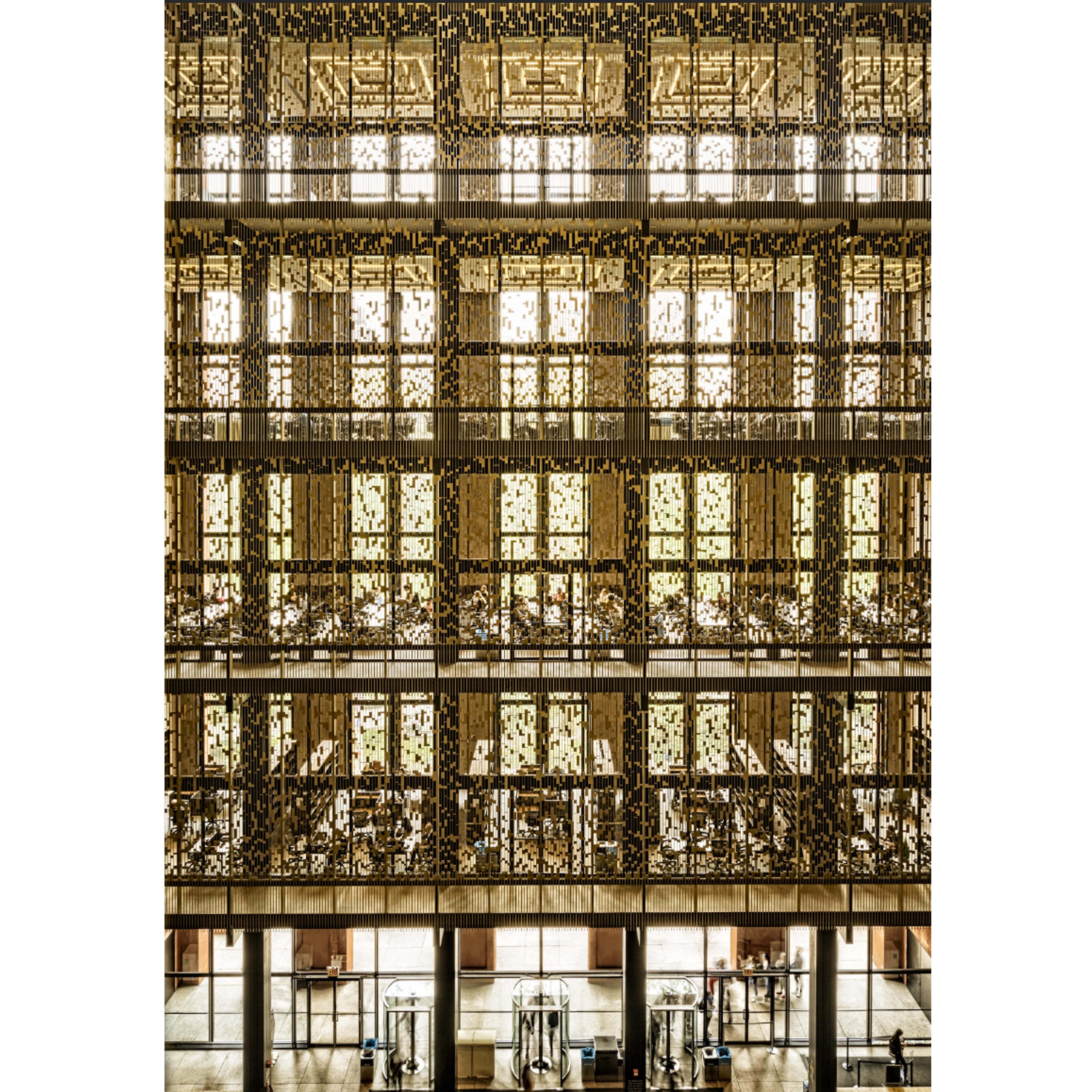 Cristina Macaya (Spanish, b. 1980) is a contemporary photographer known for her precise and poetic vision of architectural and interior spaces. The Bobst Library (2017) is a digital print on Baryta FB Hahnemühle cotton paper, offering archival