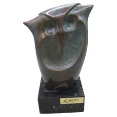 Cristina Puell Bonze Owl Abstract Sculpture Statue Made in Madrid Spain