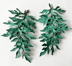 Cristina Romo Eduardo Herrera Boucles d'oreilles en argent patiné et algues