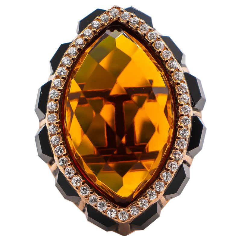 Onyx Inlay Sterling Silver Vintage Ring, 20th Century For Sale at ...