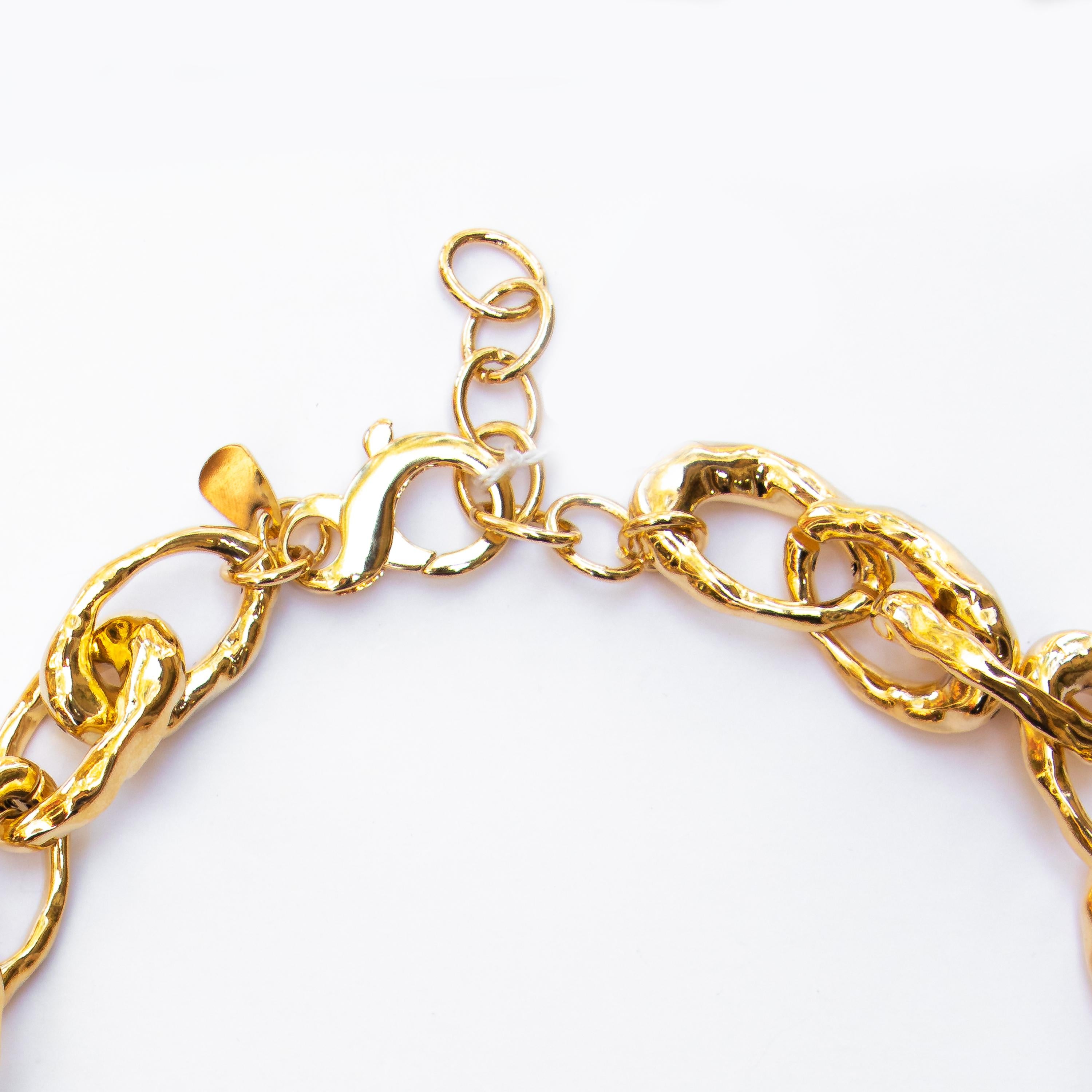 Cristina Sabatini Golden Necklace 18K Gold Infused Plating On Base Metal In Excellent Condition In Carlsbad, CA