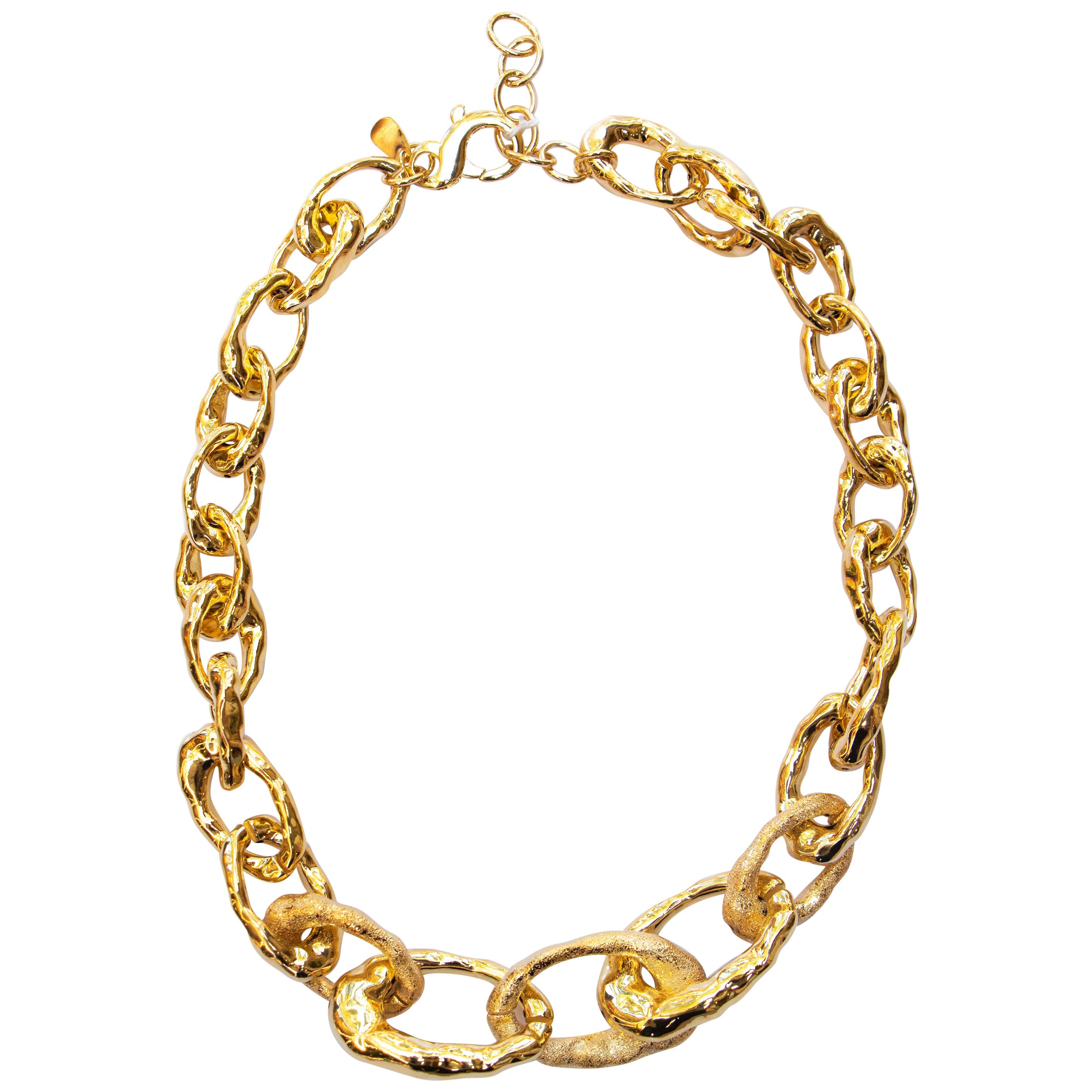 Cristina Sabatini Golden Necklace 18K Gold Infused Plating On Base Metal