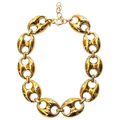 Cristina Sabatini Large Golden Chain Necklace 18K Gold Infused Plating On Silver