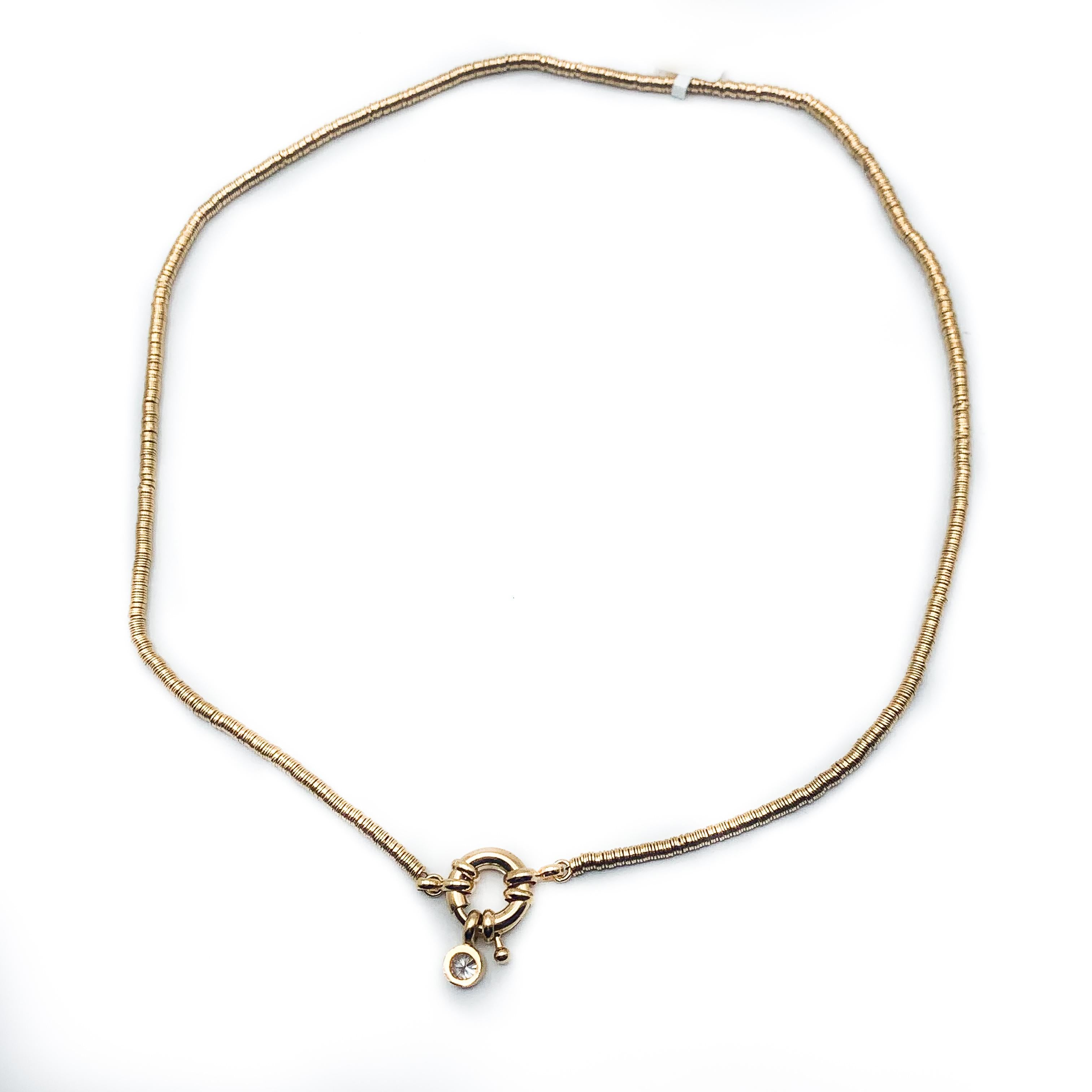 Cristina Sabatini Natural Gem Gold Plated Sterling Silver Necklace In New Condition In Carlsbad, CA