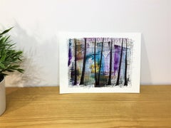 Bois abstrait #2, techniques mixtes sur papier