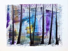 Abstract Wood #2, Mixed Media on Paper