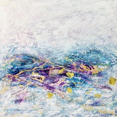 Colour Symphony I - Abstract with Gold 14K, Mixed Media on Canvas