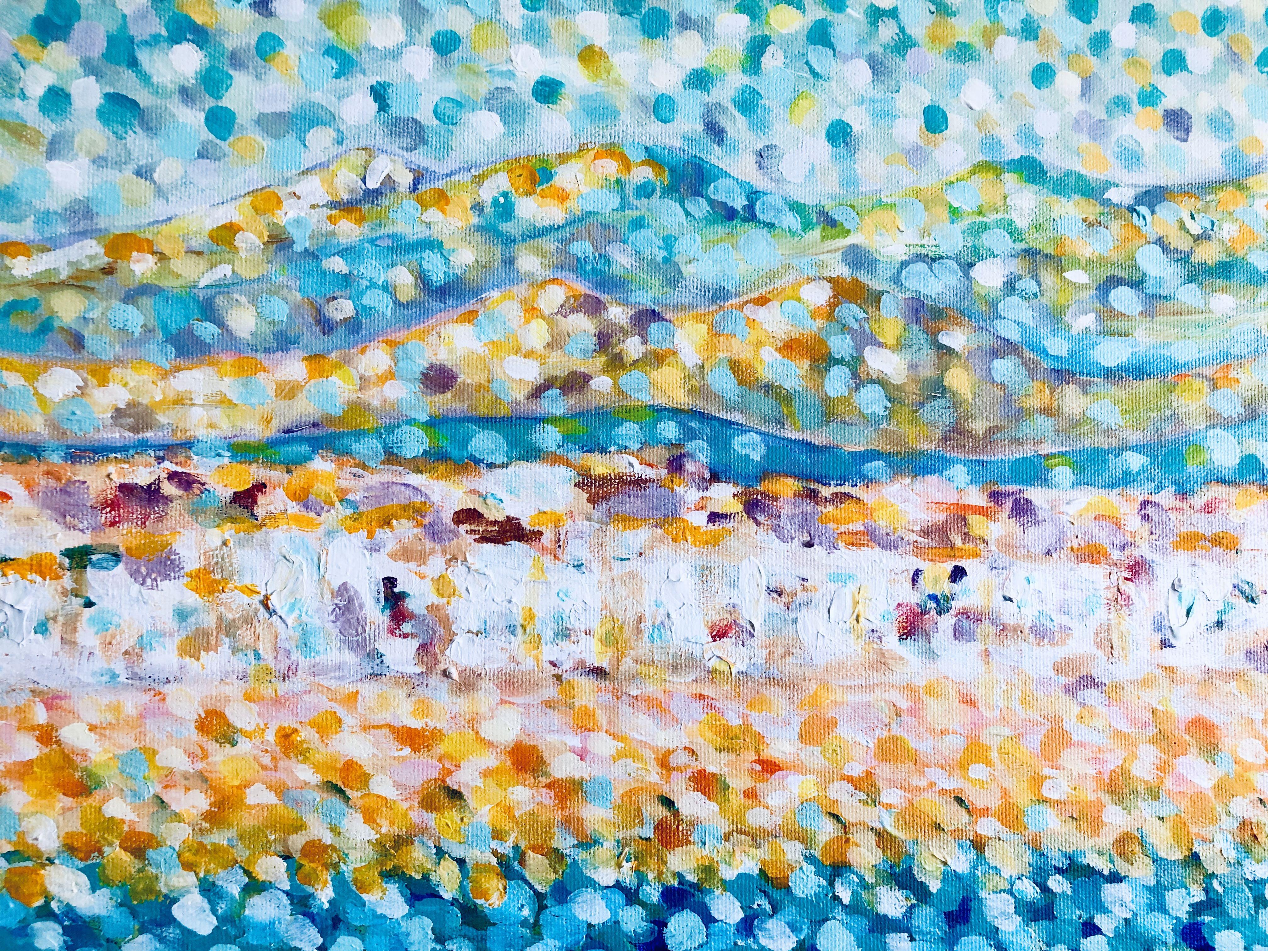Altafulla, Spanien – Meereslandschaft mit Segelschifffahrtsschiff, Gemälde, Acryl auf Leinwand im Angebot 2