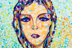 Anastasia in spiaggia - Ritratto di donna, Pittura, Acrilico su tela