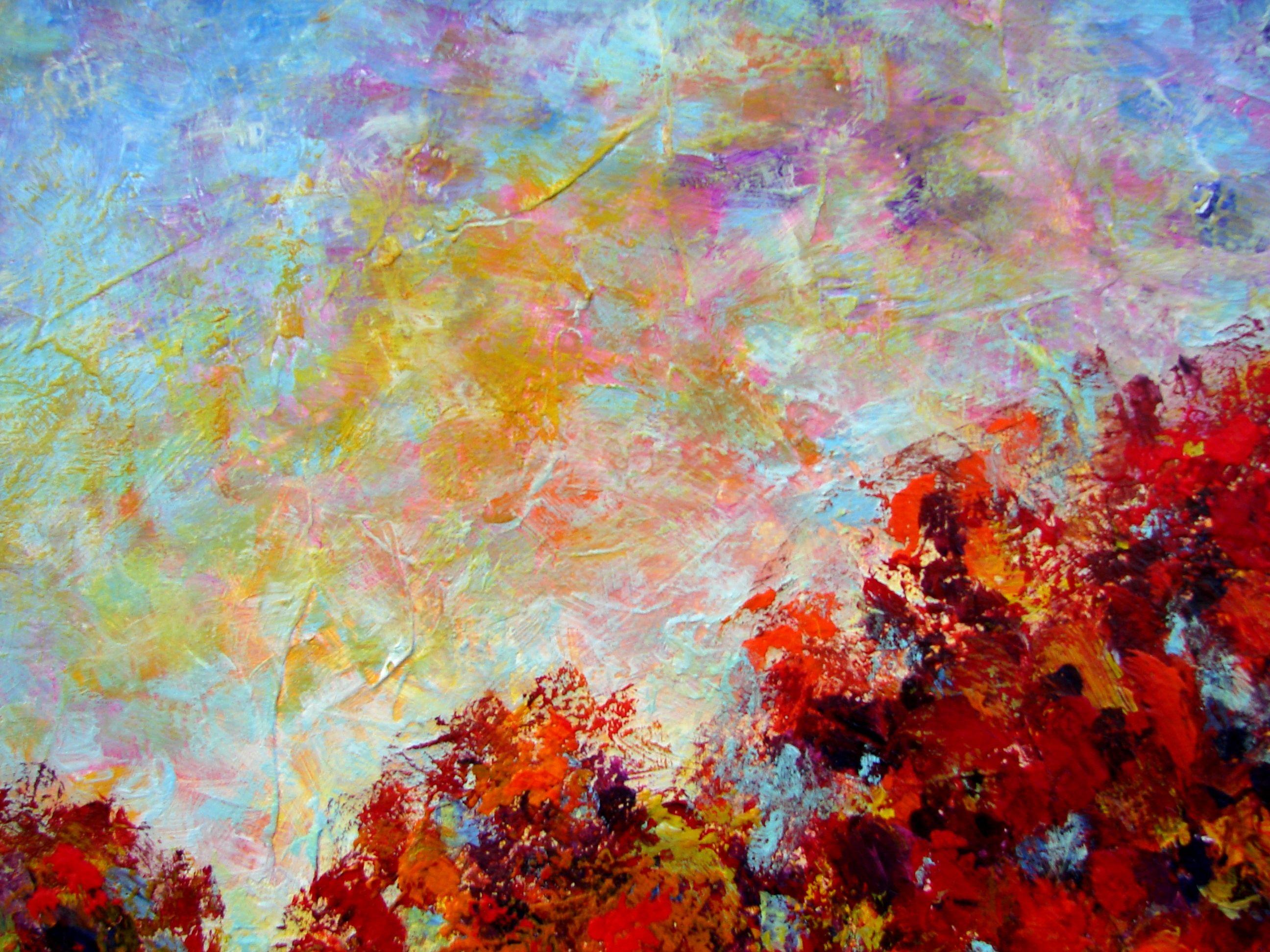 This Original acrylic painting realized in an impressionistic manner will bring a touch of warm at your home. Rich colors and textures.  Certificate of authenticity provided. :: Painting :: Impressionist :: This piece comes with an official